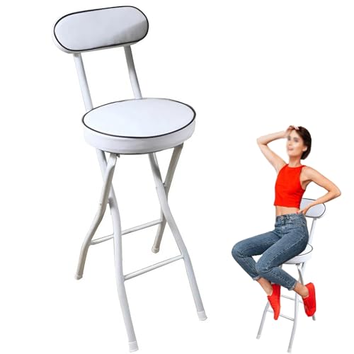 DHJUSPS Klapper Hochstuhl mit Rückenlehne für Frühstücksbar 30 -Zoll -Schalter Höhe faltbar Thriving von DHJUSPS