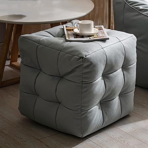DHJUSPS Leder Ottoman Stuhl Fuß Ruhe für Wohnzimmer Schlafzimmer Eingangsflur Flur Feste Farbwürfel Design (Gelb) Enterprise Thriving von DHJUSPS