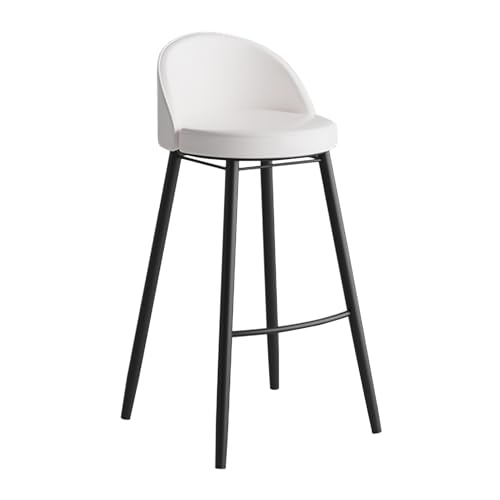 DHJUSPS Moderne 70 cm Counter Height Barhocker mit Low Rücken PU Leder Sitz Stilvoller Barstuhl für Kücheninsel Black Metallbeine weiß 1 Stück Enterprise Thriving von DHJUSPS