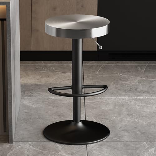 DHJUSPS Moderne drehverstellbare Höhe Edelstahl Barhocker mit Fußstütze schwarz+Gold Enterprise Thriving von DHJUSPS