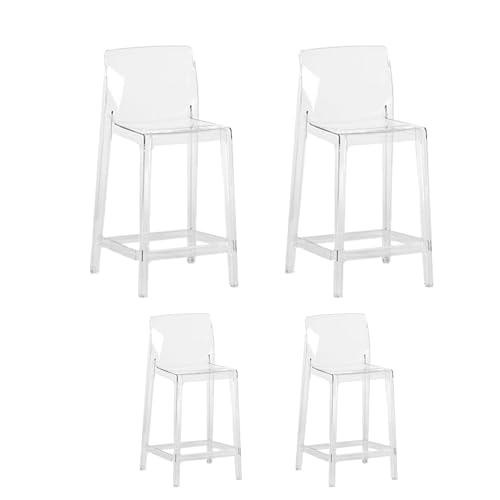 DHJUSPS Moderne klare hohe Barhocker mit Rückenstütze Set von 4 stabilen und stilvollen Sitzgelegenheiten für Küchenspeisesaal oder Pub 65 cm Höhe Enterprise Thriving von DHJUSPS