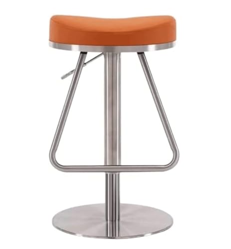 DHJUSPS Moderner Edelstahl -Schwenkbarhohocker mit Fußstütze und Ledersitz stilvoller Orange Küchentheke für Bar- und Frühstücksbereich Enterprise Thriving von DHJUSPS