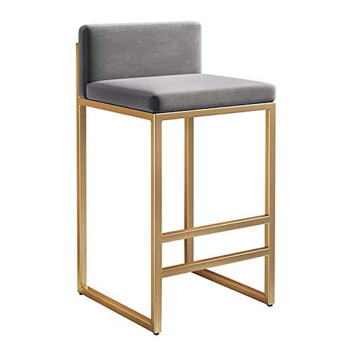 DHJUSPS Moderner Velvet Polsterbarschicht mit Rückenlehne für Kitchen Island Pub Grey/Gold Counter Height Stuhl für Zuhause 25.6 '' H Enterprise Thriving von DHJUSPS