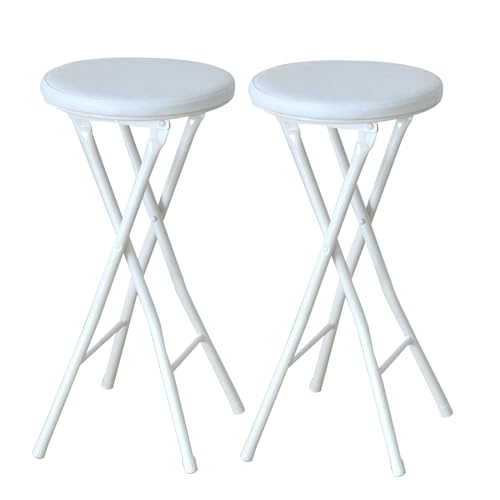 DHJUSPS Rückenfreie Klappstangenhocker -Set Faltbare Stühle für Küchen- oder Rec -Zimmer tragbare Thekenhocker in weißer 19 -Zoll -Höhe (2pcs) Enterprise Thriving von DHJUSPS