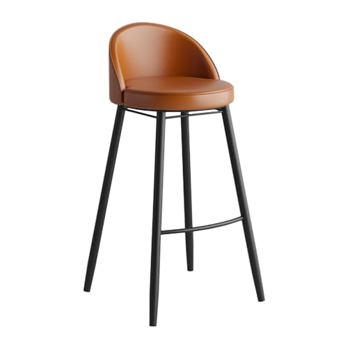 DHJUSPS Set von 1 65 cm Counter Height Barhocker mit PU -Ledersitz und schwarzen Metallbeinen für Kücheninsel braune Enterprise Thriving von DHJUSPS