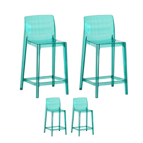 DHJUSPS Set von 4 hohen Barhocker mit Rückenunterstützung stabile und stilvolle klare Stühle für Küchen Esszimmer Pub Multi -farbige 75 cm Enterprise Thriving von DHJUSPS