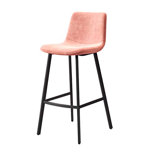 DHJUSPS Velvet Barhocker mit Rücken und schwarzen Metallbeinen Komfortable ergonomisches Design für Küchenkneipe Frühstück Stylish Pub Stühle in rosa schwarz grau grün blau Enterprise Thriving von DHJUSPS