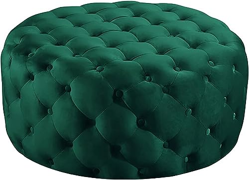Luxuriöser bequemer Plüschfußstützenhocker, kleiner Morder -Couchtisch, runde Tufted Velvet -Ottomane, Ende der Bettbank für Wohnzimmer Hosting Room Schlafzimmer (Größe: 60x60x40 cm, Farbe: Grün) Luxuriöser bequemer Plüschfußstützenhocker, kleiner Morder -Couchtisch, runde Tufted Velvet -Ottomane, Ende der Bettbank für Wohnzimmer Hosting Room Schlafzimmer (Größe: 60x60x40 cm, Farbe: Grün) von DHJUSPS