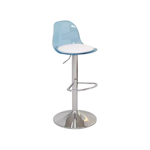 Moderne Höhe einstellbare Schwenkstangenhocker mit weichem Kissen und stabiles Acrylmaterial ideal für Esszimmerkneipe oder Café -Rückenstütze und bequeme Sitzplätze Blau großer Enterprise Thriving von DHJUSPS