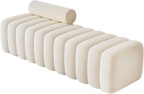 Polsterte ottomane Bank End des Bettschuhbanks Tufted Eingangsbank Essbank Rechteck -Fußstützensofa mit Kissen gepolstert für das Ende des Bettes und (Größe: 100*45*43 cm, Farbe: B) geeignet: b) von DHJUSPS