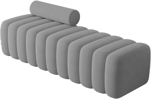 Polsterte ottomane Bankende des Bettschuhbanks Tufted Eingangsbank Essbank Rechteck -Fußstützensofa mit Kissen gepolstert für das Ende des Bettes und (Größe: 60*45*43 cm, Farbe: C) Thriving von DHJUSPS