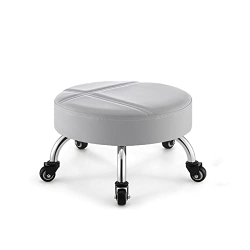 Rollinghocker mit Rädern N/Ein niedriger Rollhocker mit Rädern, Roller Seat Short Stuhl mit universellen Drehkreuzrädern Leder Little niedrige Hocker auf Rädern für Home Garage, G (a) Thriving von DHJUSPS