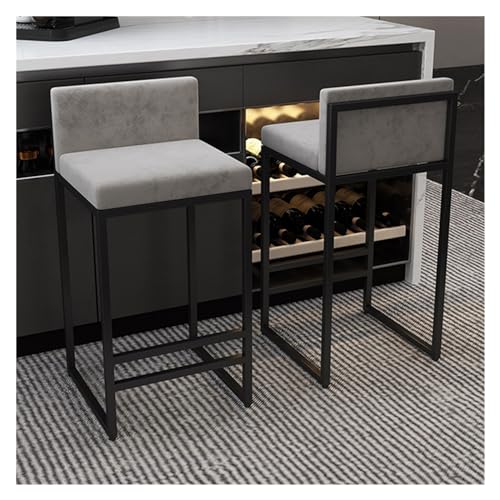 Velvet Counter Height Barhocker mit Metallbeinen Set aus 2 modernen gepolsterten Küchenhopfen für Esszimmer und Kücheninsel Stylish Bar Stühle für Wohnkultur- und Unterhaltungsbereich Enterprise von DHJUSPS