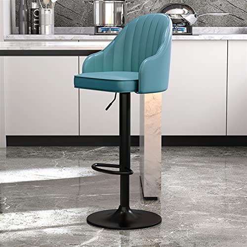 Verstellbare Schwenkstangenhocker Set von 2 Theaterhöhenstühlen mit Rückenleder -Polster -Black -Metall -Beinen ideal für Bars Bistros Kitchen Islands graue grüne Farboption Enterprise Thriving von DHJUSPS
