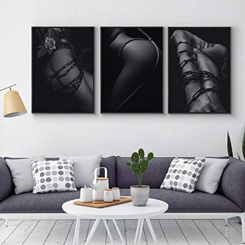 DHLHL 3 Stück Sexy Bondage Art Silhouette Wandkunst Hd Printing Sexy Poster für Home Schlafzimmer Dekoration 50x70cm ohne Rahmen von DHLHL