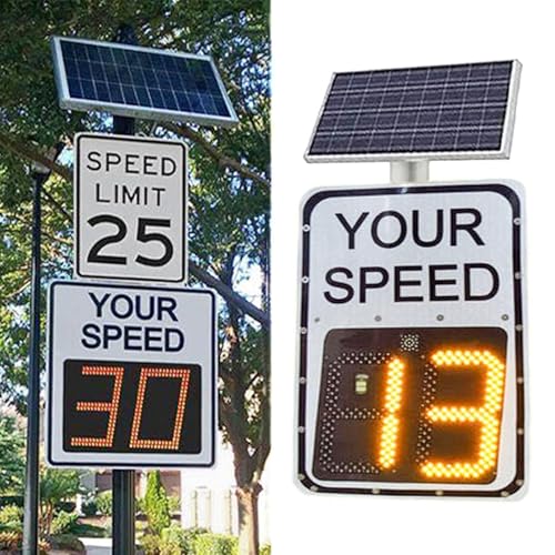 DHMYDPDZ Radargeschwindigkeitsschilder,solarbetriebenes Radar-Feedback-Schild, Aluminium-Radargeschwindigkeitsanzeige, reflektierend, hohe Leuchtkraft von DHMYDPDZ