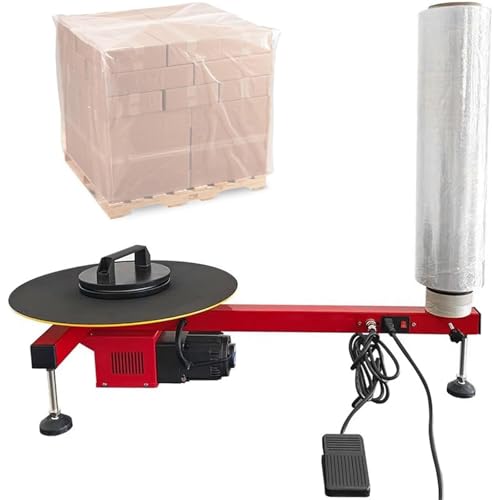 DHMYDPDZ Stretchfolien-Wickelmaschine, Elektrische Stretchfolien-Wickelbank, Für Folienbreiten Bis Zu 70 cm (27,5 Zoll), Halbautomatische Tisch-Stretchfolien-Wickelmaschine,80cm von DHMYDPDZ