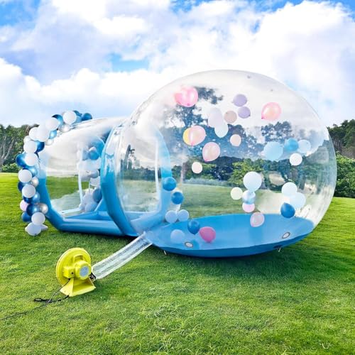 Aufblasbare Ballonhaus Zelt,Zelt Aufblasbar Hüpfburg,Aufblasbares Seifenblasenhaus 3m,Aufblasbares Bubble House Dome Mit Gebläse & Pumpe,Für Garten Hinterhof Geburtstag Hochzeit Party,Blue-3m von DHMYYXGS