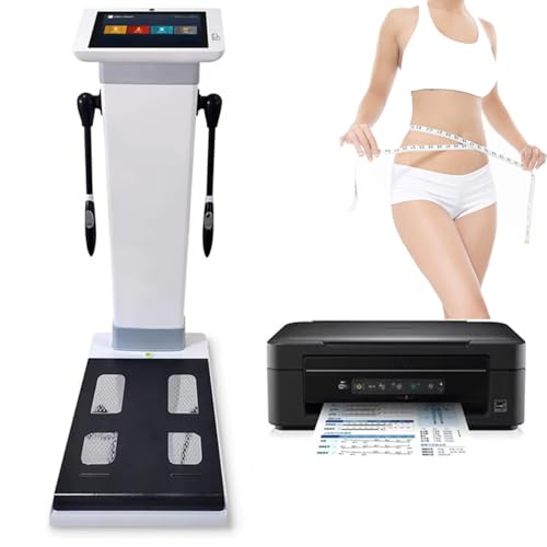 DHMYYXGS Körperfett-Analysegerät Körpergröße,Ultraschall-Höhentest,Touch Bioimpedanzanalysegerät,Waage Körperfett Muskelmasse,Unterstützt Mehrere Sprachen mit Drucker von DHMYYXGS