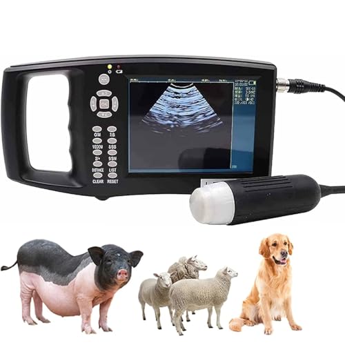 DHMYYXGS Ultraschall-Veterinär-Trächtigkeitstester,Ultraschallgerät Schwangerschaft,Vet Portable B-Ultra Sound Scanner Maschine Bauernhof Tiere Haustier,Mit 3,5 MHz Konvexe Sonde von DHMYYXGS
