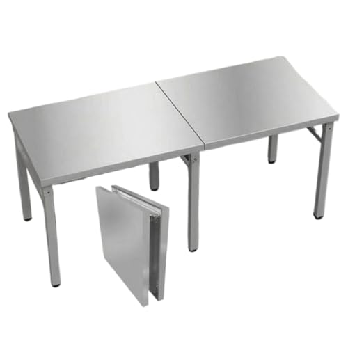 DHNDSDP Edelstahl-Arbeitstisch Klapptisch Tragbarer Arbeitstisch Grilltisch Küchenvorbereitungstisch Outdoor-Camping-Arbeitstisch(59 * 19.7 * 28.3in) von DHNDSDP