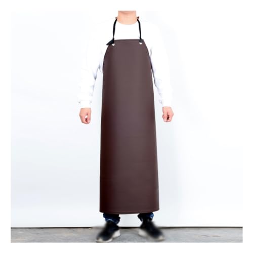 DHNDSDP Hängende Hals Leder Industrie Schürze Wasserdicht Und Ölbeständig Kochen Grill Schürzen Extra Lange Schürze Lederschürze Verstellbare Länge Leicht zu Reinigen(Coffee) von DHNDSDP