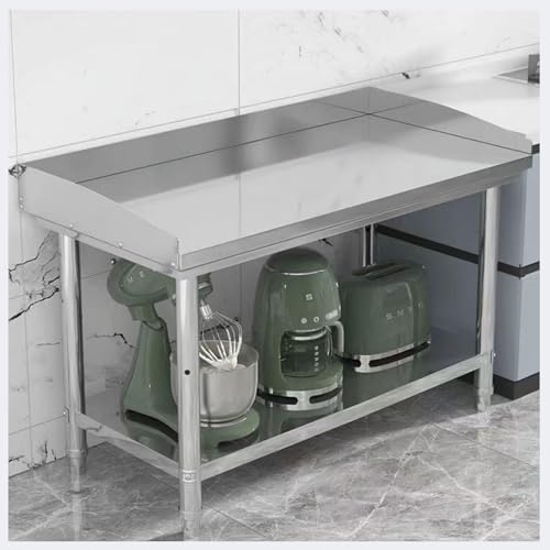 DHNDSDP Multifunktioneller Edelstahl-Arbeitstisch 2/3-stöckiger Küchene Edelstahltisch Dreiseitiger Umrandung mit Stauraumregal H80cm Höhe Hohe Tragfähigkeit Kann mit Ständern Verwendet Werden DHNDSDP Multifunktioneller Edelstahl-Arbeitstisch 2/3-stöckiger Küchene Edelstahltisch Dreiseitiger Umrandung mit Stauraumregal H80cm Höhe Hohe Tragfähigkeit Kann mit Ständern Verwendet Werden von DHNDSDP