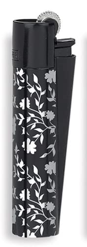 1x Clipper Metall Micro Feuerzeug inkl. Geschenk Box + DHB Feuerzeuge - Edles Design / Motive / Matt / Glänzend (Silver Pattern) von DHOBIA