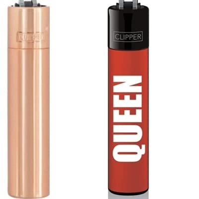 Clipper® Feuerzeug 1x Rosegold (Bundle mit Queen Rot) von DHOBIA