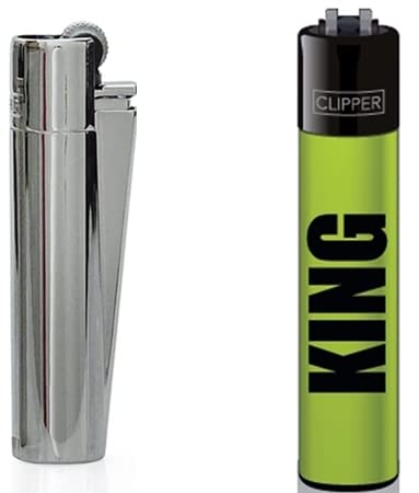 Clipper® Feuerzeug 1x Silber (Bundle mit King Grün) von DHOBIA