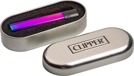 Clipper® Feuerzeug - Edition Metal Flint - ICY Color Black Cup mit Metallbox + Dhobia Clipper von DHOBIA