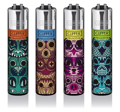 Clipper® Feuerzeug - Neue Motive 2023 + Crystal Balls (Native Totem #3) von DHOBIA