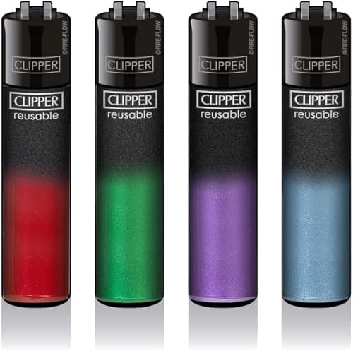 Clipper® Feuerzeuge - 4er Set + Crystal Balls (Black Crystal Gradient) von DHOBIA