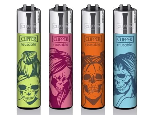 Clipper® Feuerzeuge - 4er Set + Crystal Balls (Bone Chic) von DHOBIA