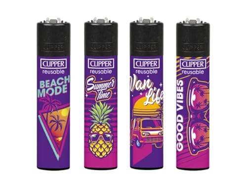 Clipper® Feuerzeuge - 4er Set + Crystal Balls (Summer #1) von DHOBIA