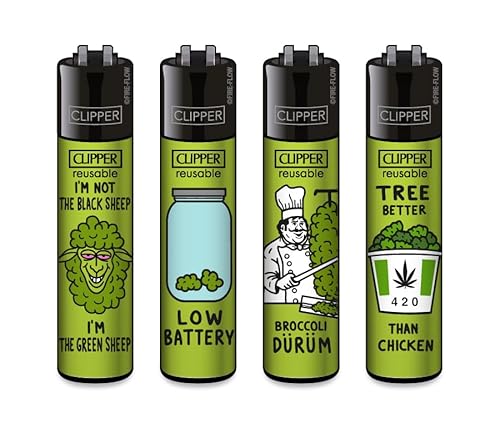 Clipper® Feuerzeuge - 4er Set + Crystal Balls (Think Green) von DHOBIA