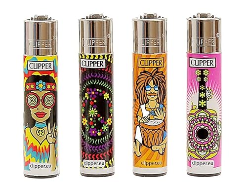 Clipper Classic Large Original Feuerzeug Feuerzeuge NEW Sommer Summer 2022 Inkl. Gratis Dhobia Clipper (Hippie Peace #2) von DHOBIA