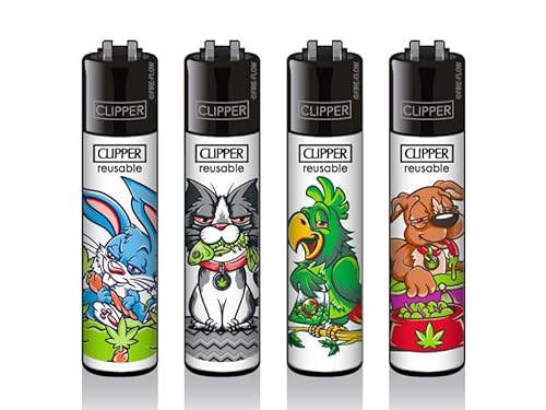 Clipper Classic Large Original Feuerzeug Feuerzeuge New Sommer Summer 2022 Inkl. Gratis Dhobia Clipper (Stoned Animals) von DHOBIA