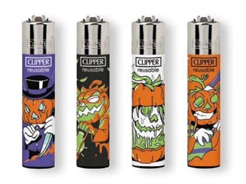 Clipper Classic Large Original Feuerzeug Feuerzeuge NEW Sommer Summer 2022 Inkl. Gratis Dhobia Clipper (Terror Pumpkins) von DHOBIA