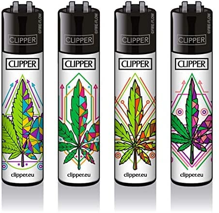 Clipper Classic Original Feuerzeuge 4er Set - Winter Kollektion 2021 + 1 Clipper DHOBIA Feuerzeug GRATIS (Geometrical Leaves) von DHOBIA