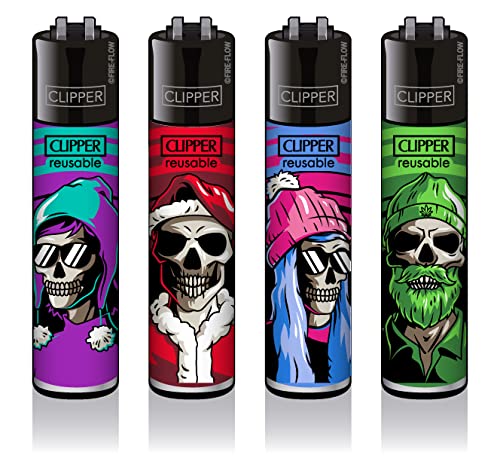 Clipper Classic Original Feuerzeuge - Winter Kollektion 2021 + Clipper DHOBIA Feuerzeug GRATIS (Skulls #19) von DHOBIA