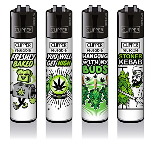 Clipper Classic Original Feuerzeuge - Winter Kollektion 2021 + Clipper DHOBIA Feuerzeug GRATIS (Weed Slogan #6) von DHOBIA