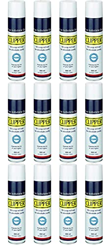 Clipper Gas Gelb White Pure Feuerzeuggas zum Nachfüllen GRATIS Crystal Balls (12x Gas White 300ml) von DHOBIA