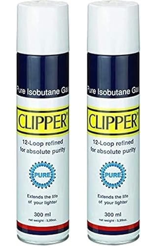 Clipper Gas Gelb White Pure Feuerzeuggas zum Nachfüllen GRATIS Crystal Balls (2X Gas White 300ml) von DHOBIA