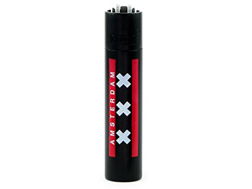 Clipper Metall Large Feuerzeug Gas - 1x Feuerzeug Edles Design inkl. Geschenk Box + DHB (Amsterdam Leaf - XXX) von DHOBIA