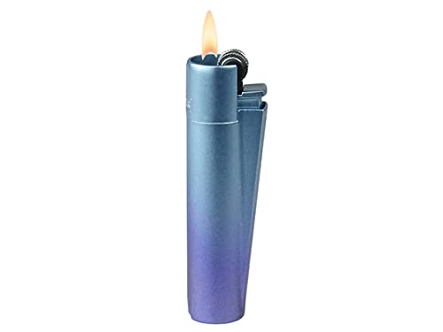 Clipper Metall Large Feuerzeug Gas - 1x Feuerzeug Edles Design inkl. Geschenk Box + DHB (Blue Gradient) von DHOBIA