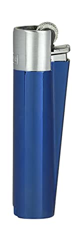 Clipper Metall Large Feuerzeug Gas - 1x Feuerzeug Edles Design inkl. Geschenk Box + DHB (Blue & Silver - Silver Cup) von DHOBIA
