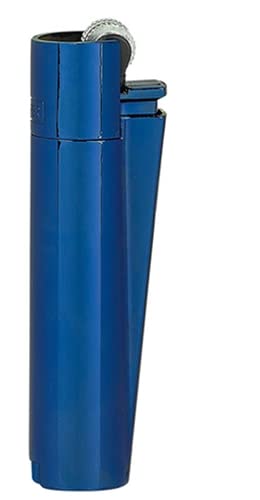 Clipper Metall Large Feuerzeug Gas - 1x Feuerzeug Edles Design inkl. Geschenk Box + DHB (Deep Blue) von DHOBIA