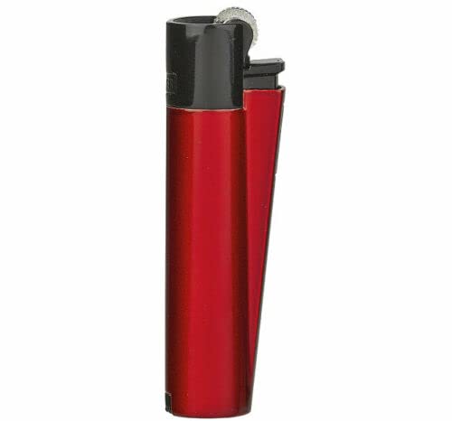 Clipper Metall Large Feuerzeug Gas - 1x Feuerzeug Edles Design inkl. Geschenk Box + DHB (Red & Black - Black Cup) von DHOBIA
