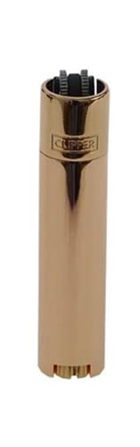 Clipper Metall Large Feuerzeug Gas - 1x Feuerzeug Edles Design inkl. Geschenk Box + DHB (Rose Gold - Glänzend) von DHOBIA